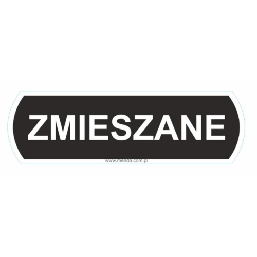 Merida Duża naklejka na kosze do segregacji ODPADY ZMIESZANE